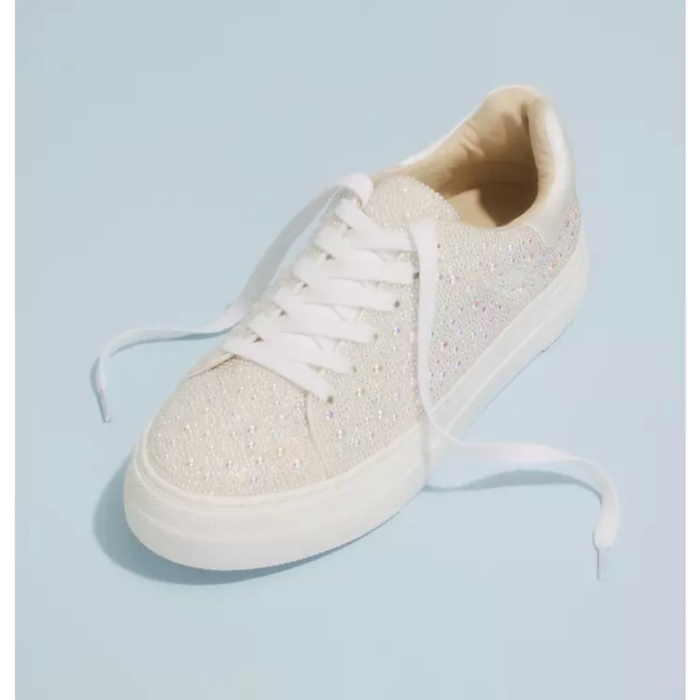 Betsey Johnson White Sparkle Sneakers